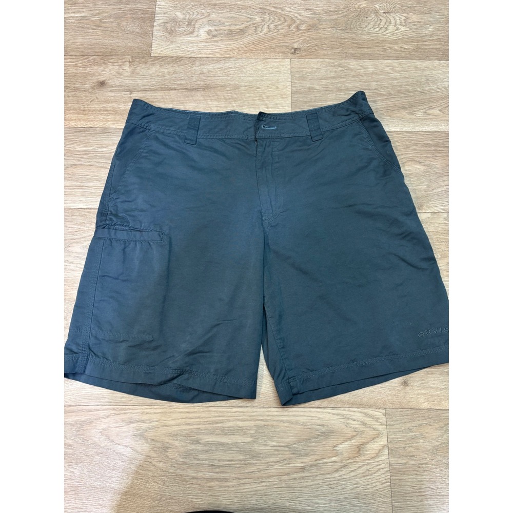 Orvis Mens Gray Outdoor Fishing Hiking Cargo Shorts Size 36 Quick Dry Utility